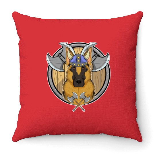 German Shepherd I Valhalla I Viking Throw Pillows