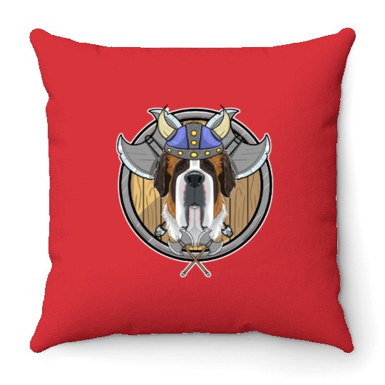 Saint Bernard I Valhalla I Viking Throw Pillows