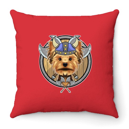 Yorkshire Terrier I Valhalla I Viking Throw Pillows
