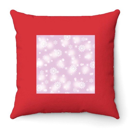 Violet Snowflakes Pattern Throw Pillows