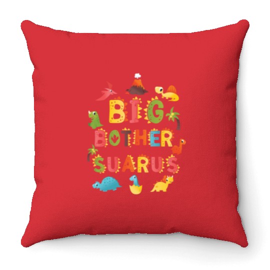 Brother Saurus | Dinosaur Birthday | Birthday Throw Pillows