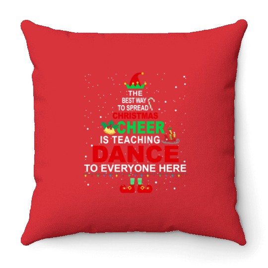 Dance Teacher Christmas Throw Pillows Elf Cheer Throw Pillows