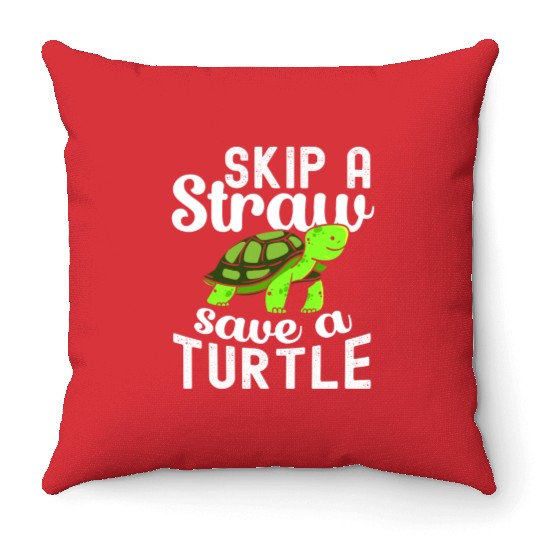 Turtle Relaxed Chilling Sea Ocean Beach Throw Pillows
