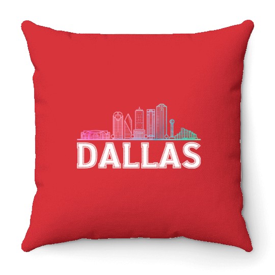 Dallas City Texas Dallas Throw Pillows