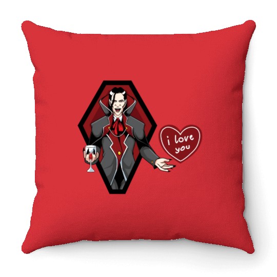 VAMPIRE LOVE YOU Throw Pillows