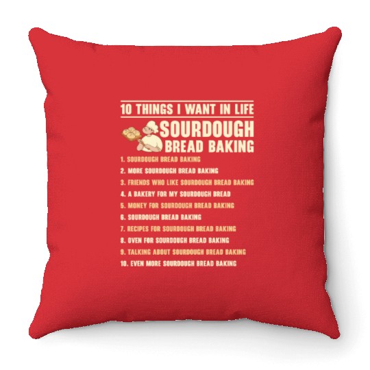 Sourdough Bread Baking Foodie Baker Cooking Throw Pillows