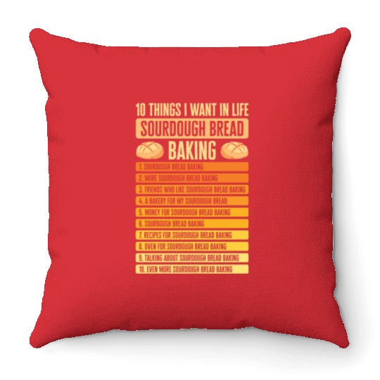 Sourdough Bread Baking Foodie Baker Cooking Throw Pillows
