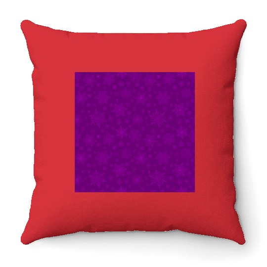 Purple Snowflakes Pattern Throw Pillows