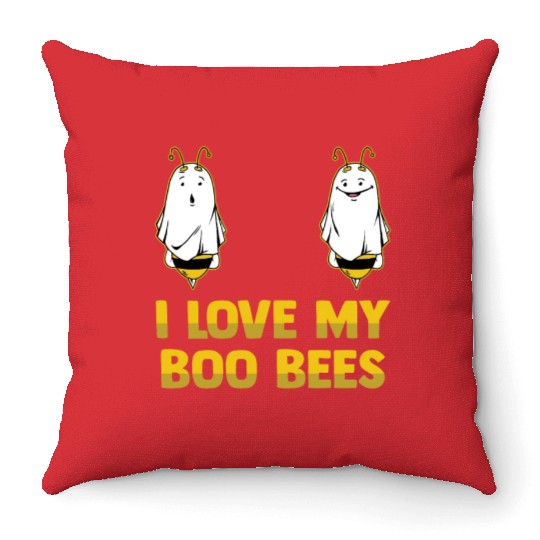 I Love My Boo Bees Bumble Bees Halloween Costume Throw Pillows