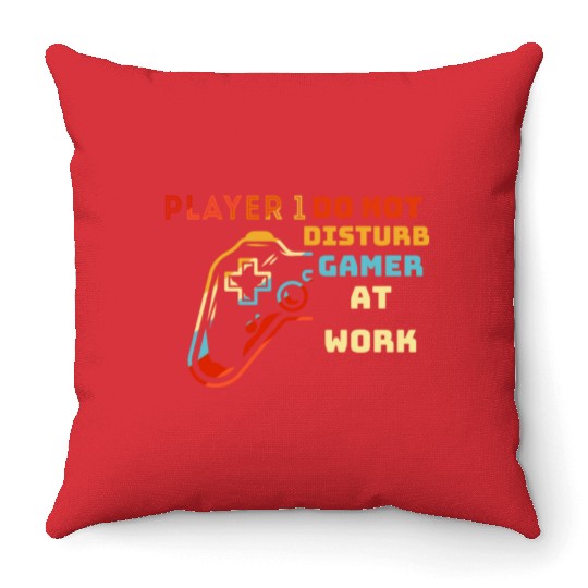 Do Not Disturb Gamer At Work-Gaming Lover Throw Pillows