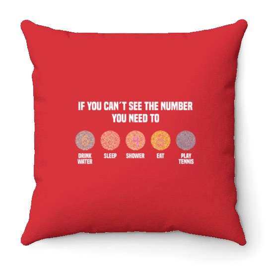 Ishihara Numbers - Play Tennis Throw Pillows