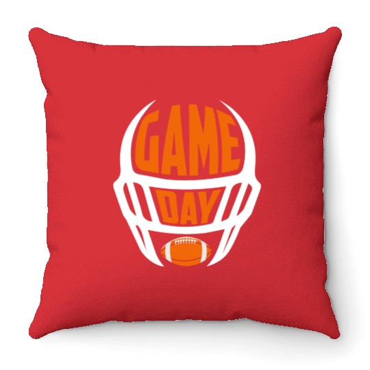 American Football Game Day Essentials Helmet Throw Pillows