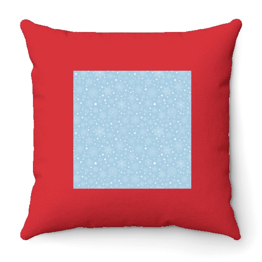 Light Blue Snowflakes Pattern Throw Pillows