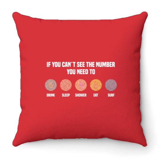 Ishihara Numbers - Surf Throw Pillows