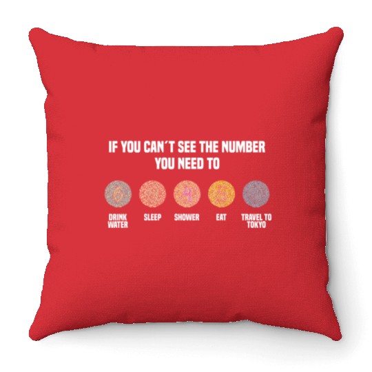 Ishihara Numbers - Travel To Tokyo Throw Pillows