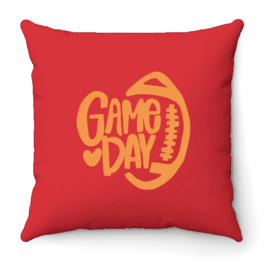 game day football Throw Pillows