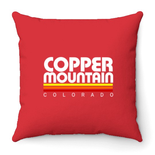 Retro Copper Mountain Colorado Throw Pillows