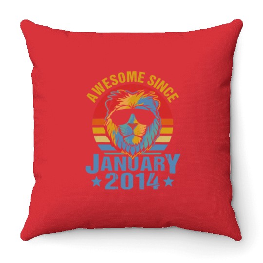 Lion 2014 Awesome January 6th Birthday Gifts Men Throw Pillows