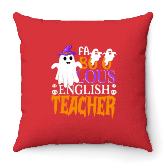 Faboolous English Teacher Halloween Teachers Gifts Throw Pillows