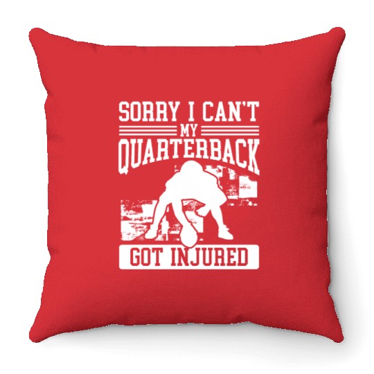 Fantasy Football Player Sorry I cant Injury Throw Pillows