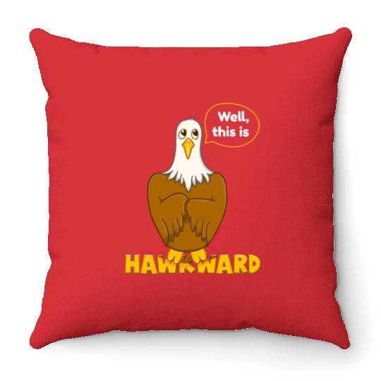 Hawk Word Pun for Animal Lovers Throw Pillows