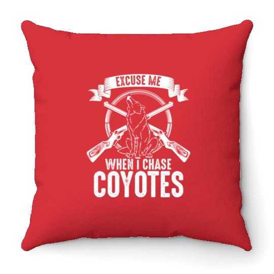 Coyote Trapping Coyote Hunting Yote Hunting Gift Throw Pillows