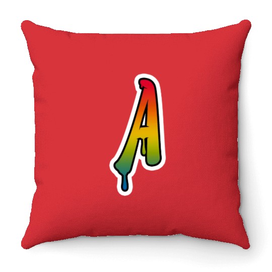 Letter A Graffiti Lettering Alphabet Monogram Init Throw Pillows