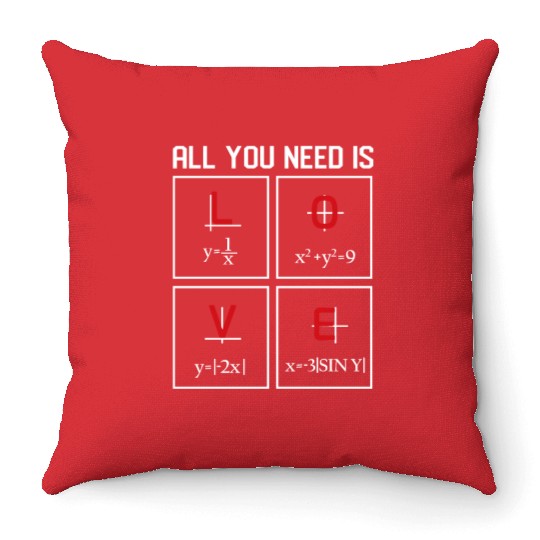 all you need is love Math Design Throw Pillows