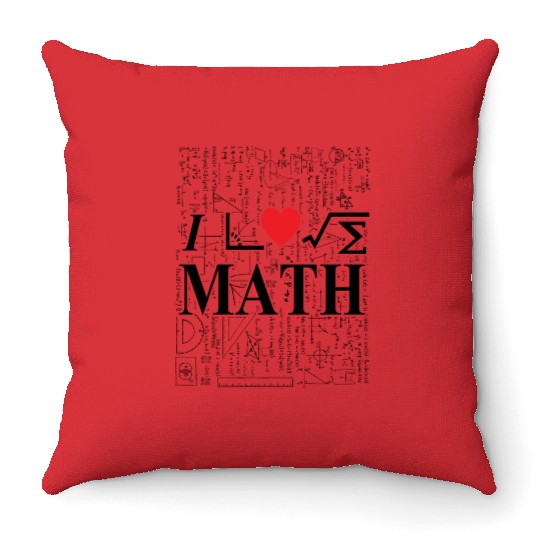 i love math Throw Pillows