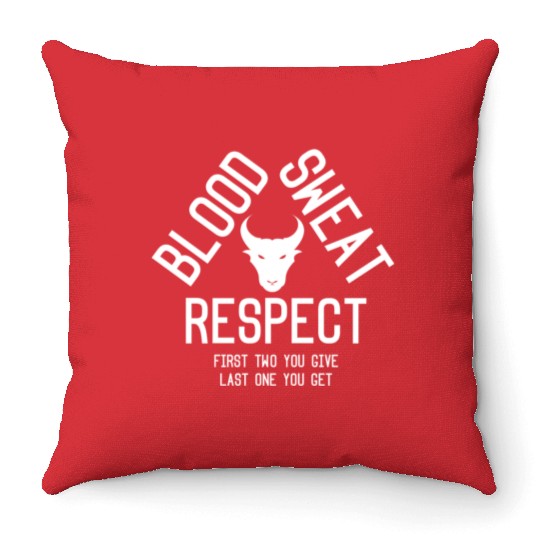 Workout Gym Respect Throw Pillows