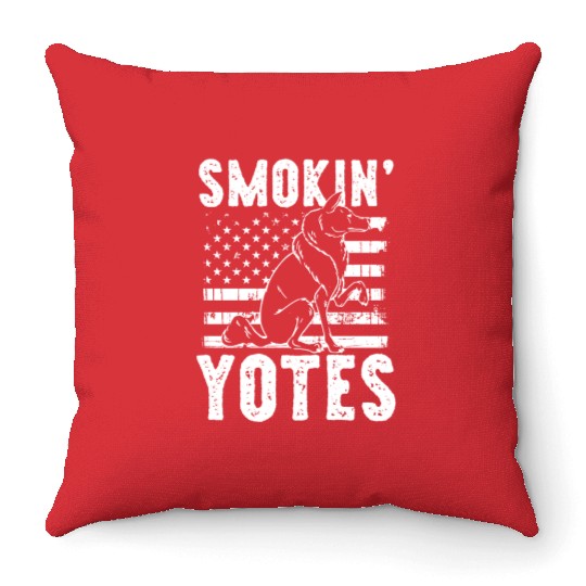 Coyote Trapping Coyote Hunting Yote Hunting Gift Throw Pillows