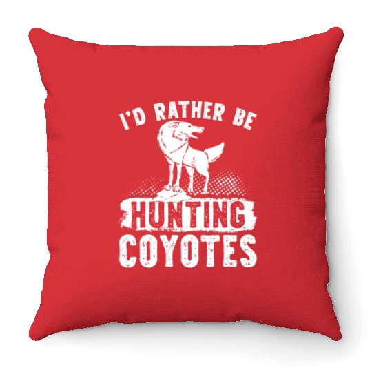Coyote Trapping Coyote Hunting Yote Hunting Gift Throw Pillows