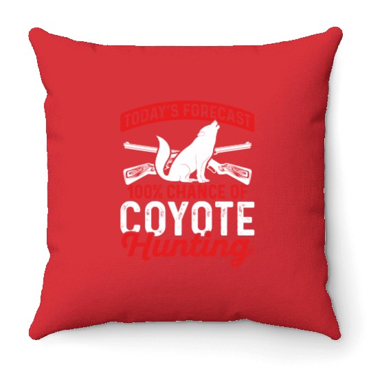 Coyote Trapping Coyote Hunting Yote Hunting Gift Throw Pillows