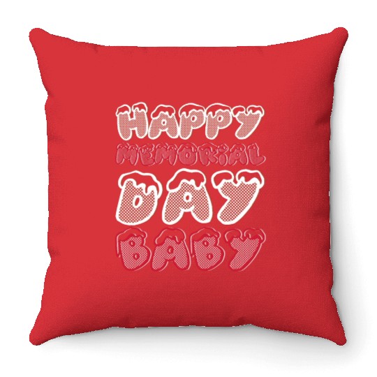 Happy Memorial Day Baby Throw Pillows
