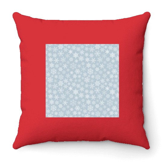 Modern Grey Snowflakes Pattern Throw Pillows