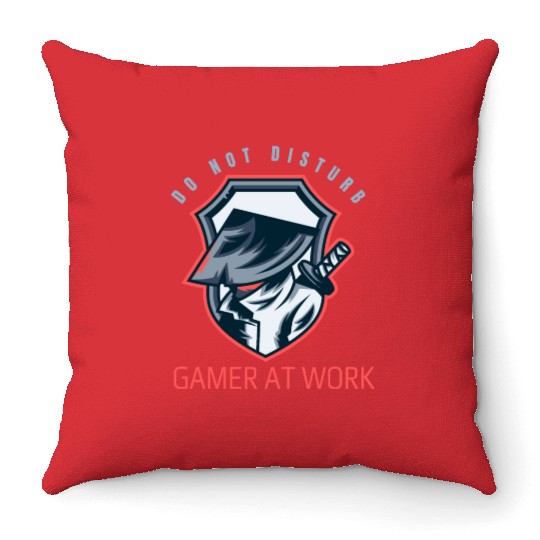 Do Not Disturb Gamer At Work-Gaming Lover Throw Pillows