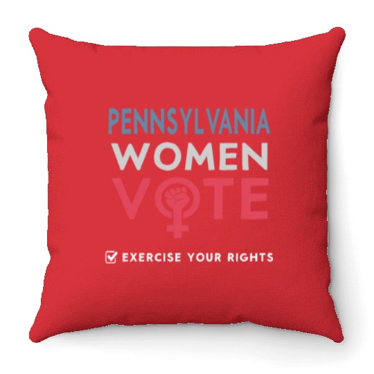 Pennsylvania Women Vote Voter 2022 Election Throw Pillows