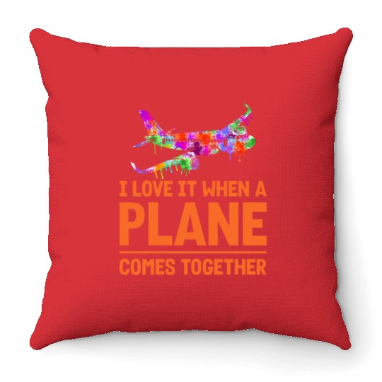 Airline Pilot Plane Comes Together Aircraft Pun Throw Pillows