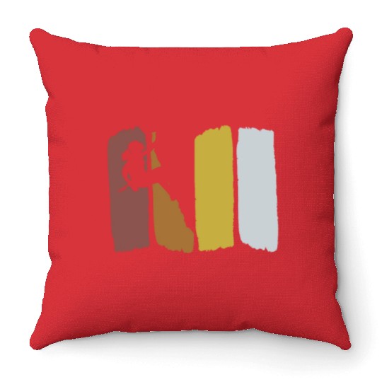 Climbing Vintage Mountaineering Bouldering Throw Pillows