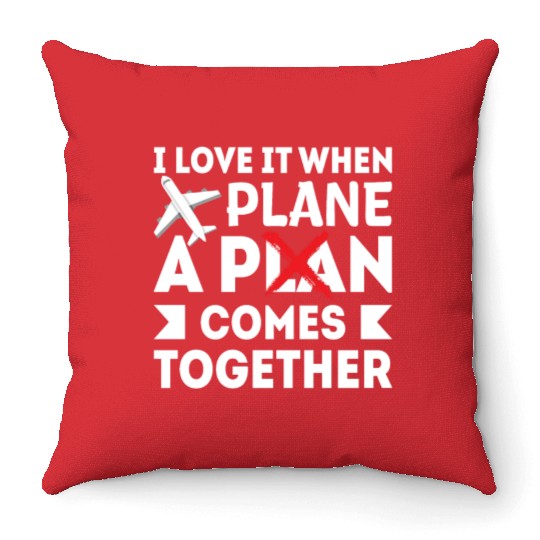 Airline Pilot Plane Comes Together Aircraft Pun Throw Pillows