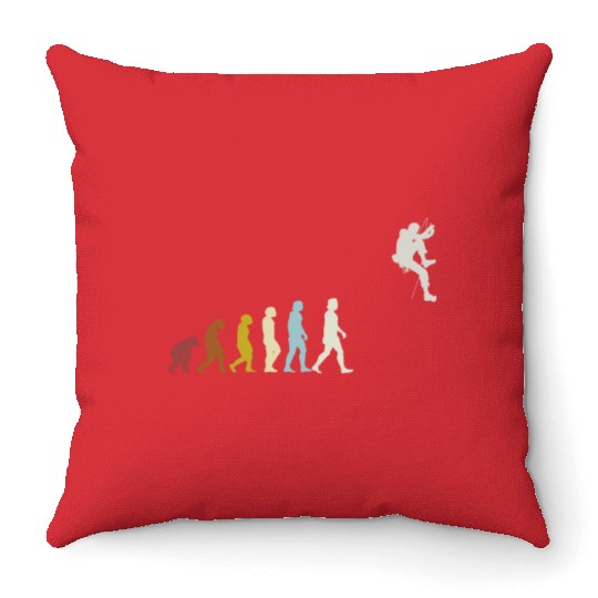 Climbing Evolution Mountaineering Bouldering Throw Pillows
