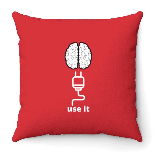 use it white Throw Pillows