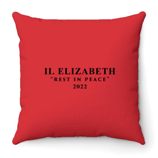 II Elizabeth Rest in Peace Throw Pillows