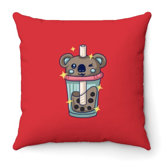 KPOP Koala Korean Pop Bubble Tea Gift Children Throw Pillows
