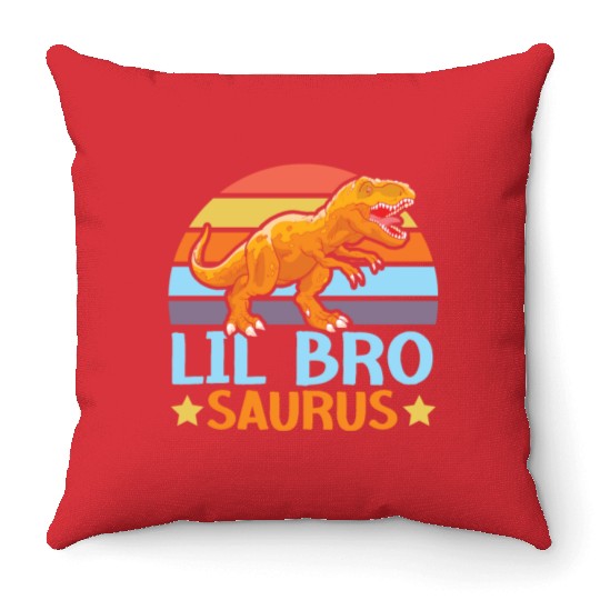 Lil Bro Saurus Best Bro Ever Brotherhood Dinosaur Throw Pillows