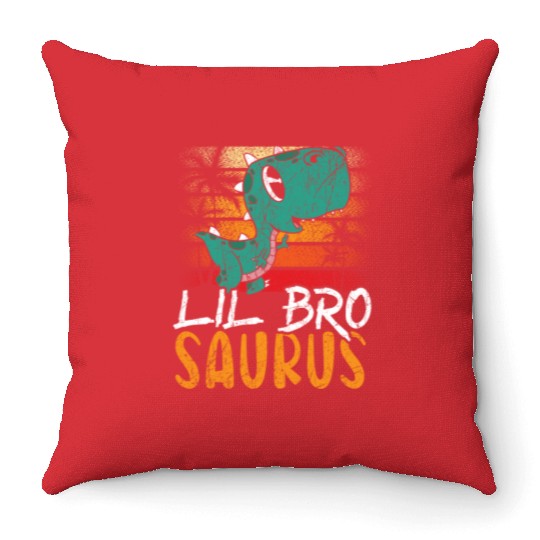 Lil Bro Saurus Best Bro Ever Brotherhood Dinosaur Throw Pillows
