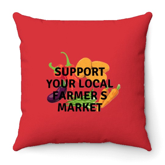 farmers market Throw Pillows