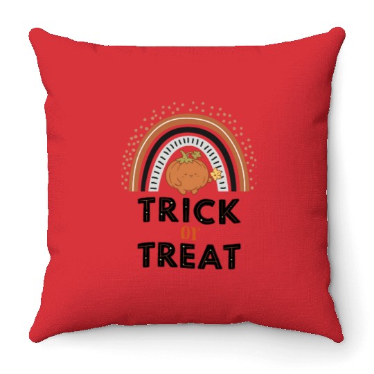Happy Thanksgiving-Trick Or Treat Cute pumpkin !! Throw Pillows