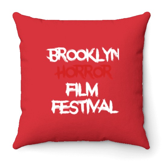 Brooklyn Horror Film Festival Black Throw Pillows