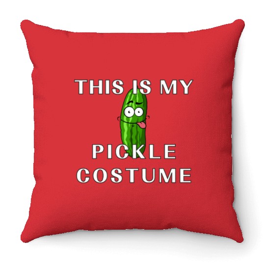 This is my Halloween pickle Costume Funny pickles Throw Pillows